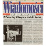 "Z Polanicy Zdroju w daleki swiat", Nowe Wiadomosci Klodzkie, December 2001.