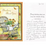 Thank you card from Gladys Hirten