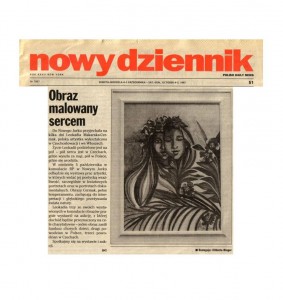 Ringer, Elzbieta, “Obraz Malowany Sercem,” Polish Daily News, New York, Oct. 4 1997